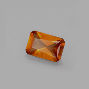 0.60캐럿 천연 만다린 오렌지 헤소나이트 가넷, 에메랄드 컷, 6.1×4.1 mm, VS