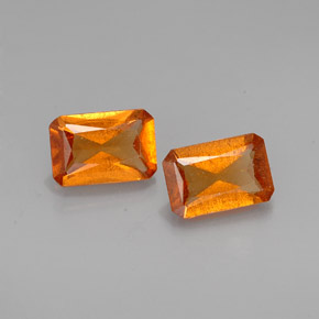 캐럿 천연 오렌지 헤소나이트 가넷 보석, 에메랄드 컷, 6×4 mm, VS