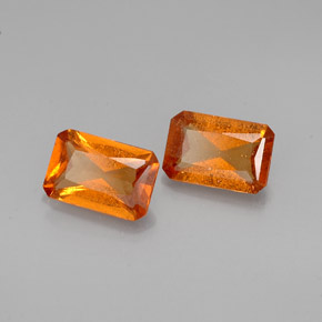 캐럿 천연 오렌지 헤소나이트 가넷 보석, 에메랄드 컷, 6×4 mm, VS
