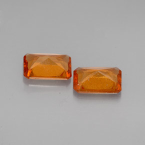캐럿 천연 오렌지 헤소나이트 가넷 보석, 에메랄드 컷, 6×4 mm, VS