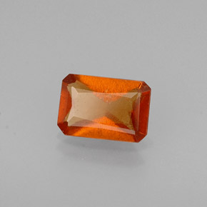 0.56캐럿 천연 만다린 오렌지 헤소나이트 가넷, 에메랄드 컷, 6.1×4.2 mm, VS-SI