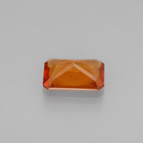 0.56캐럿 천연 만다린 오렌지 헤소나이트 가넷, 에메랄드 컷, 6.1×4.2 mm, VS-SI