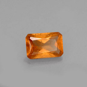 0.65캐럿 천연 오렌지 헤소나이트 가넷, 에메랄드 컷, 6.1×4.1 mm, VS