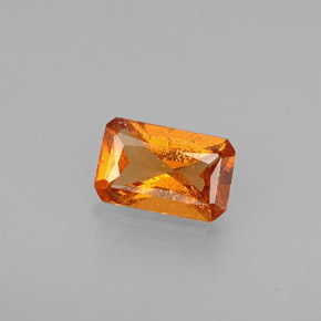 0.50캐럿 천연 만다린 오렌지 헤소나이트 가넷, 에메랄드 컷, 5.9×3.8 mm, VS-SI