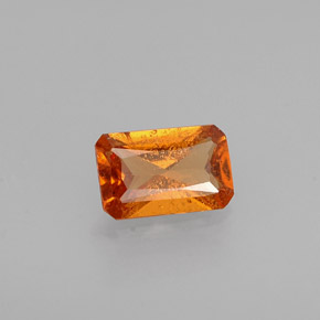 0.50캐럿 천연 만다린 오렌지 헤소나이트 가넷, 에메랄드 컷, 5.9×3.8 mm, VS-SI