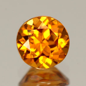 0.80캐럿 천연 만다린 오렌지 헤소나이트 가넷, 라운드 컷, 5.43 mm, VVS