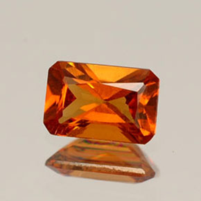 0.54캐럿 천연 만다린 오렌지 헤소나이트 가넷, 에메랄드 컷, 5.8×3.9 mm, VS