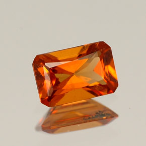 0.54캐럿 천연 만다린 오렌지 헤소나이트 가넷, 에메랄드 컷, 5.8×3.9 mm, VS