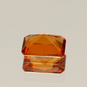 0.54캐럿 천연 만다린 오렌지 헤소나이트 가넷, 에메랄드 컷, 5.8×3.9 mm, VS