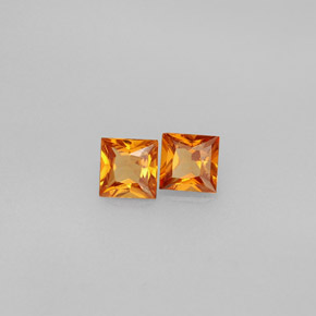 캐럿 천연 만다린 오렌지 헤소나이트 가넷 보석, 스퀘어, 4×3.9 mm, VS