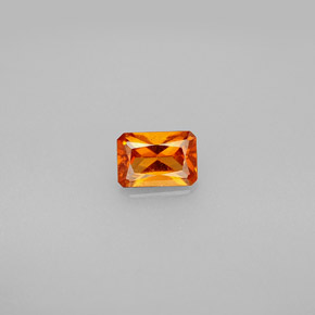 0.66캐럿 천연 만다린 오렌지 헤소나이트 가넷, 에메랄드 컷, 6×4.1 mm, VS