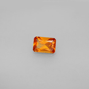 0.66캐럿 천연 만다린 오렌지 헤소나이트 가넷, 에메랄드 컷, 6×4.1 mm, VS