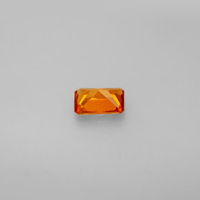 0.66캐럿 천연 만다린 오렌지 헤소나이트 가넷, 에메랄드 컷, 6×4.1 mm, VS