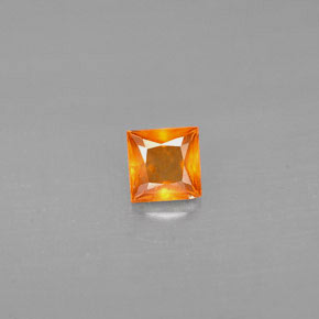 0.32캐럿 천연 만다린 오렌지 헤소나이트 가넷, 스퀘어, 3.9×3.9 mm, VS