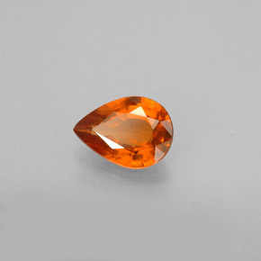 0.84캐럿 천연 만다린 오렌지 헤소나이트 가넷, 배 모양, 7.4×5.3 mm, SI
