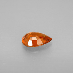 0.84캐럿 천연 만다린 오렌지 헤소나이트 가넷, 배 모양, 7.4×5.3 mm, SI