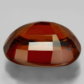22.77캐럿 천연 시나몬 오렌지 헤소나이트 가넷, 타원형 컷, 19.3×14.6 mm, VS