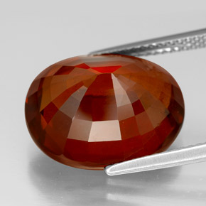 13.00캐럿 천연 시나몬 오렌지 헤소나이트 가넷, 타원형 컷, 15.7×13.1 mm, VS-SI