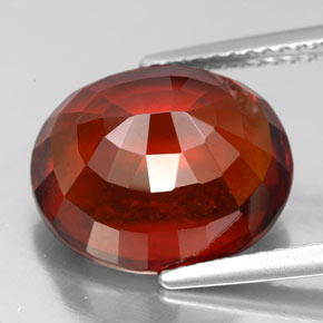 8.66캐럿 천연 시나몬 오렌지 헤소나이트 가넷, 타원형 컷, 12.9×11 mm, VS