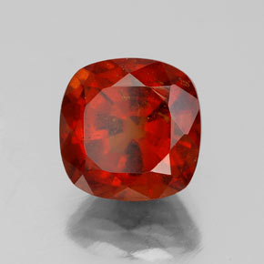 3.08캐럿 천연 시나몬 오렌지 헤소나이트 가넷, 쿠션 컷, 8.1×8 mm, VS
