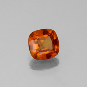 0.96캐럿 천연 붉은빛 오렌지 헤소나이트 가넷, 쿠션 컷, 6×6 mm, VS-SI