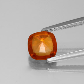 0.96캐럿 천연 붉은빛 오렌지 헤소나이트 가넷, 쿠션 컷, 6×6 mm, VS-SI