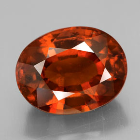 6.11캐럿 천연 시나몬 오렌지 헤소나이트 가넷, 타원형 컷, 11.8×9.2 mm, VS