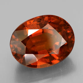6.11캐럿 천연 시나몬 오렌지 헤소나이트 가넷, 타원형 컷, 11.8×9.2 mm, VS