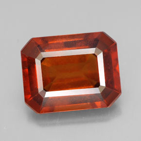6.53캐럿 천연 시나몬 오렌지 헤소나이트 가넷, 에메랄드 컷, 12.2×9.6 mm, VS