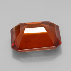 6.53캐럿 천연 시나몬 오렌지 헤소나이트 가넷, 에메랄드 컷, 12.2×9.6 mm, VS
