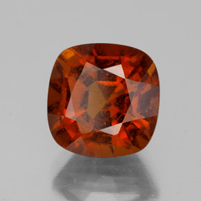 4.07캐럿 천연 시나몬 오렌지 헤소나이트 가넷, 쿠션 컷, 8.8×8.8 mm, VS-SI