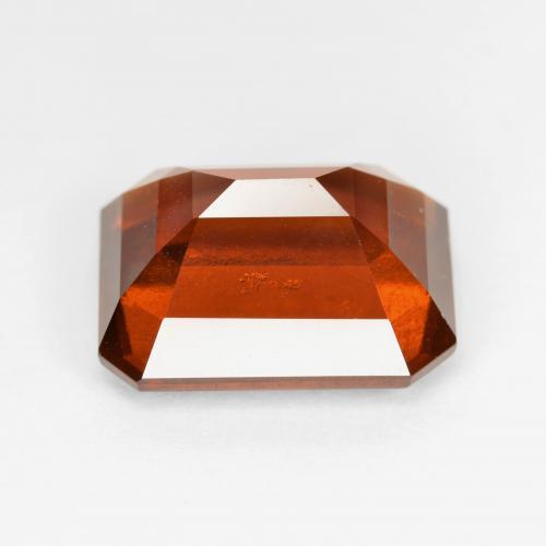 8.89캐럿 천연 딥 오렌지 레드 헤소나이트 가넷, 에메랄드 컷, 12.9×10.2 mm, VS