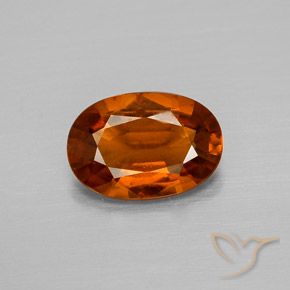 1.57ct 자연스러운 딥 오렌지 헤소나이트 가넷, 타원형, VS