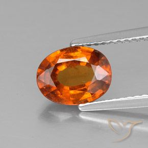 1.61ct 자연스러운 딥 오렌지 헤소나이트 가넷, 타원형, VS-SI