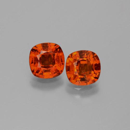 3.13캐럿 천연 앰버 오렌지 헤소나이트 가넷 보석, 쿠션 컷, 6.9×6.9 mm, SI