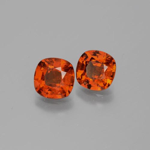 3.13캐럿 천연 앰버 오렌지 헤소나이트 가넷 보석, 쿠션 컷, 6.9×6.9 mm, SI