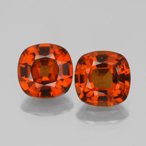 캐럿 천연 시나몬 오렌지 헤소나이트 가넷 보석, 쿠션 컷, 7.2×7.2 mm, VS