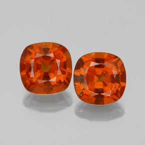 3.13캐럿 천연 파이어 오렌지 헤소나이트 가넷 보석, 쿠션 컷, 7×6.9 mm, VS-SI