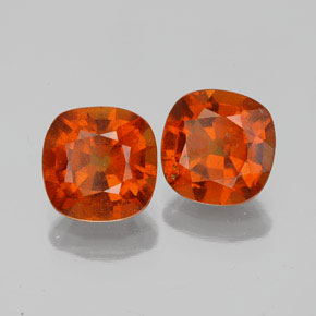 3.13캐럿 천연 파이어 오렌지 헤소나이트 가넷 보석, 쿠션 컷, 7×6.9 mm, VS-SI