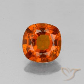 1.22ct 자연스러운 붉은 오렌지 헤소나이트 가넷, 방석, SI