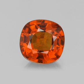 1.62캐럿 천연 밝은 빨간색 헤소나이트 가넷, 쿠션 컷, 7×7 mm, VS-SI