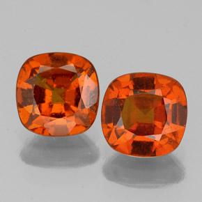 1.98캐럿 천연 붉은빛 오렌지 헤소나이트 가넷 보석, 쿠션 컷, 6.1×6 mm, SI