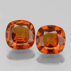 캐럿 천연 시나몬 오렌지 헤소나이트 가넷 보석, 쿠션 컷, 6.1×6.1 mm, VS-SI