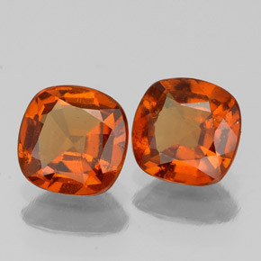 캐럿 천연 시나몬 오렌지 헤소나이트 가넷 보석, 쿠션 컷, 6.1×6.1 mm, VS-SI