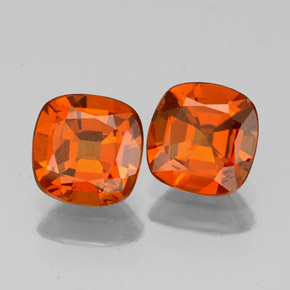 캐럿 천연 시나몬 오렌지 헤소나이트 가넷 보석, 쿠션 컷, 6×6 mm, VS