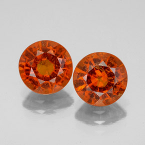 캐럿 천연 시나몬 오렌지 헤소나이트 가넷 보석, 라운드 컷, 6.97 mm, SI