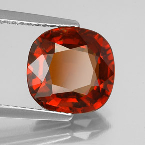 3.58캐럿 천연 시나몬 오렌지 헤소나이트 가넷, 쿠션 컷, 9.7×9.4 mm, VS-SI