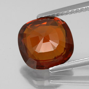 3.58캐럿 천연 시나몬 오렌지 헤소나이트 가넷, 쿠션 컷, 9.7×9.4 mm, VS-SI