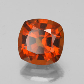 2.25캐럿 천연 파이어 레드 헤소나이트 가넷, 쿠션 컷, 7.6×7.6 mm, VS-SI