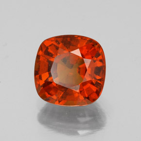 2.04캐럿 천연 시나몬 오렌지 헤소나이트 가넷, 쿠션 컷, 7.1×7.1 mm, VS-SI